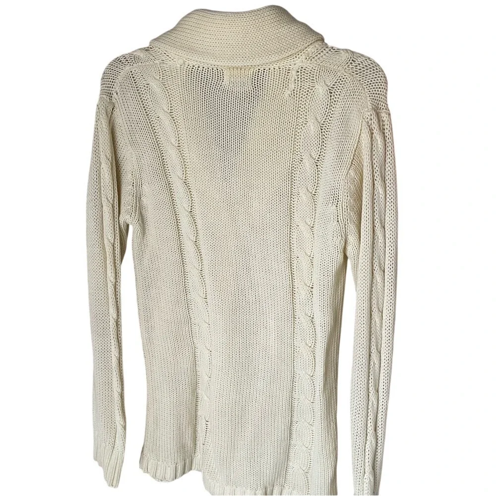 Vintage Cream Cable Knit Women Sweater,‎ M